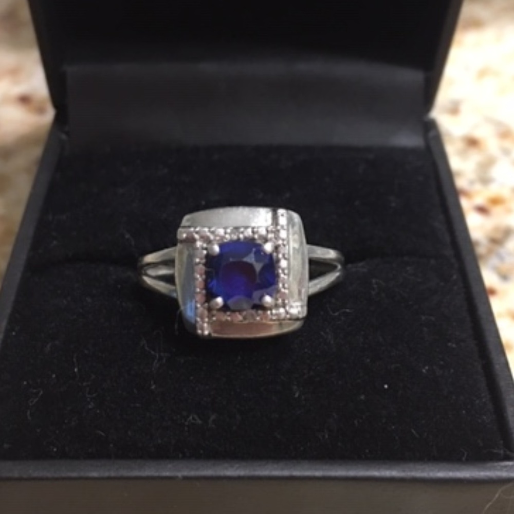sterling and sapphire ring